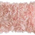 peach pink 3d rose pillow cover chiffon floral decorative cushion case 12x20