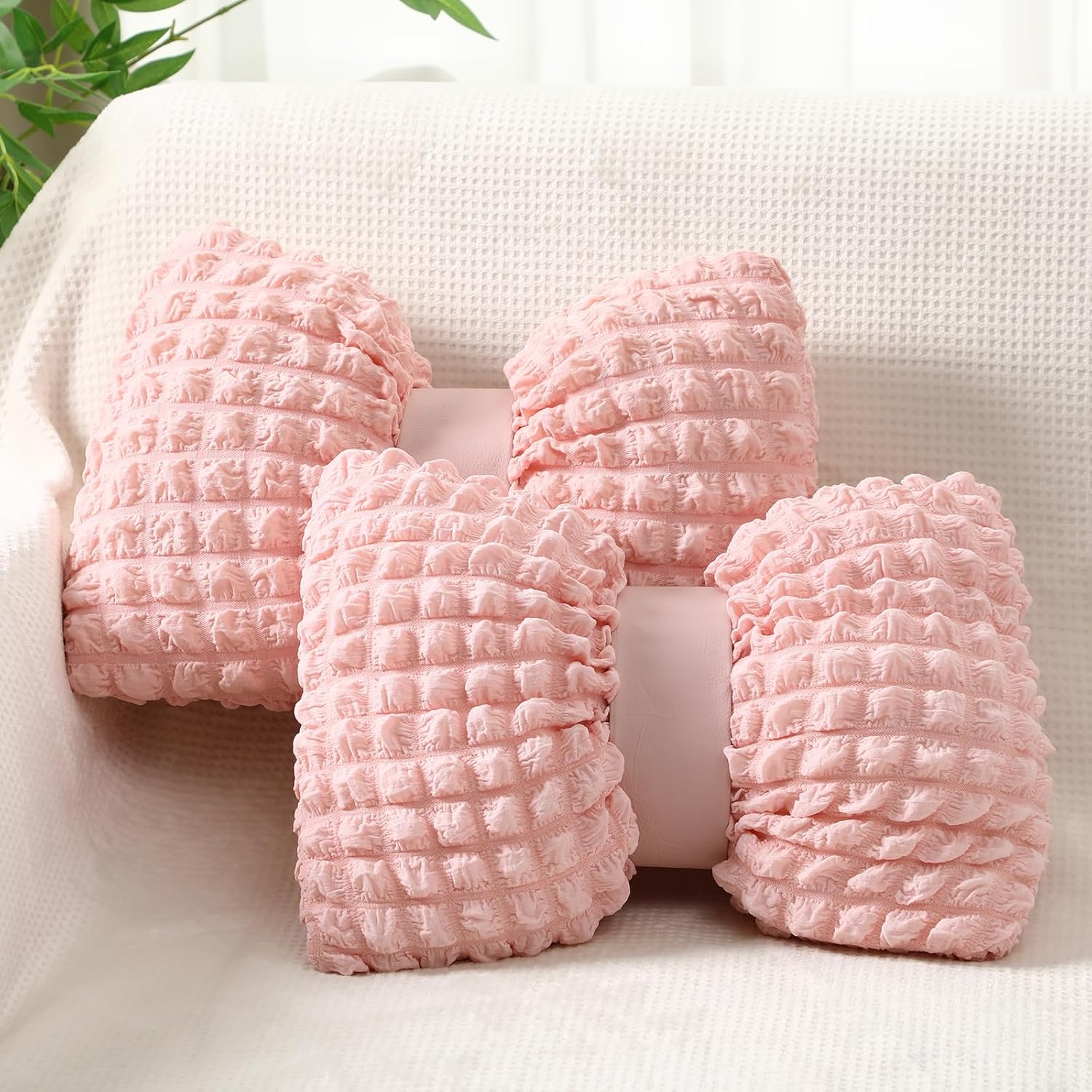 pink-bow-plush-pillows-set-2-13x14 pink bow shaped plush pillows set of 2 soft decorative cushion 13x14