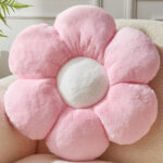 pink flower shaped plush pillow cushion for sofa bed decor