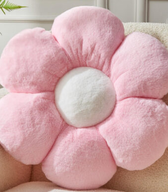 pink flower shaped plush pillow cushion for sofa bed decor