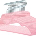 Pink heart velvet hangers 20 pack slim non slip clothes hangers with swivel hook