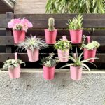 pink metal railing planters 10 pack hanging flower pots balcony fence garden decor
