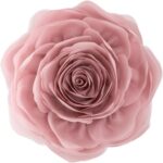 rose round flower pillow velvet decorative floral cushion 14 inch