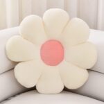 white flower shaped plush floor pillow large seating cushion 29.5 inch