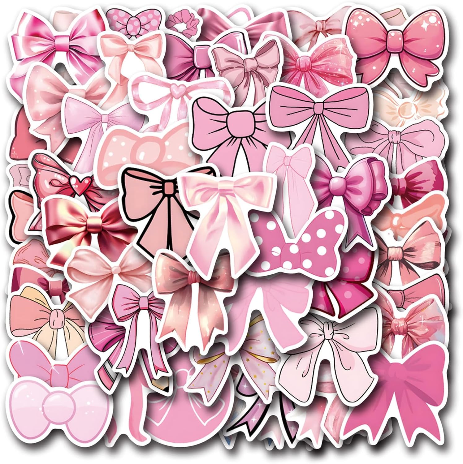 coquette-bow-stickers-pink-aesthetic-pack pink coquette bow aesthetic vinyl stickers waterproof laptop water bottle decals