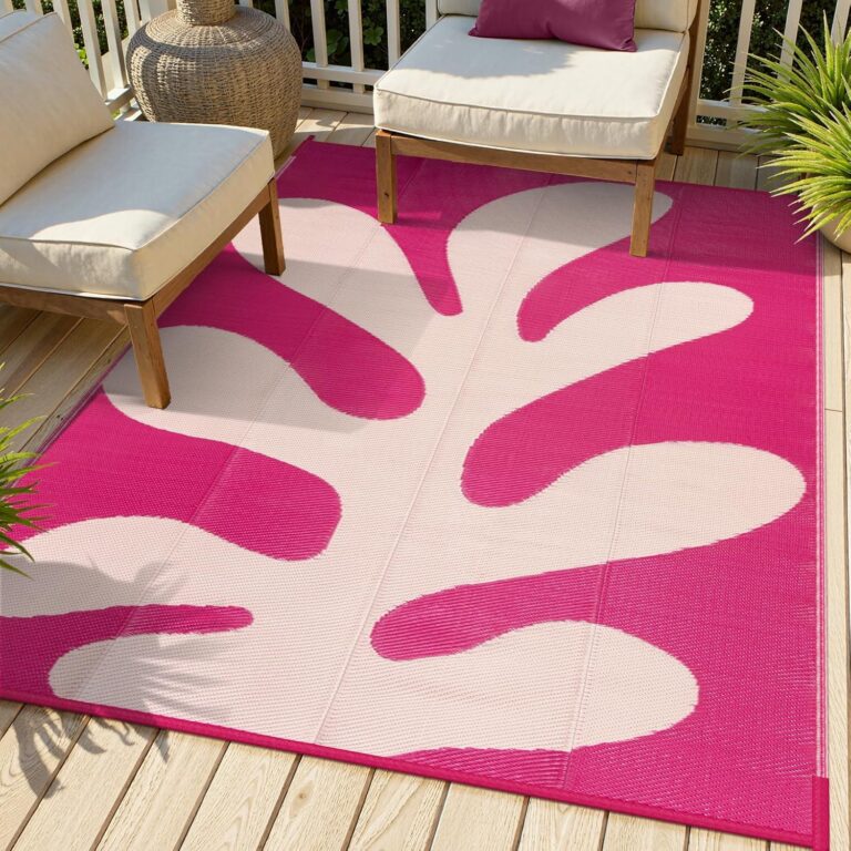 hot pink waterproof outdoor camping rug 6x9 reversible plastic patio beach rv mat