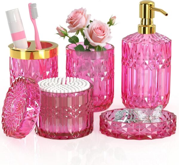 hot-pink-glass-bathroom-accessories-set-5pcs