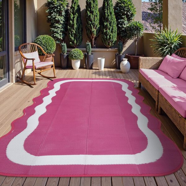hot pink outdoor waterproof rug 8x10 reversible plastic straw patio carpet