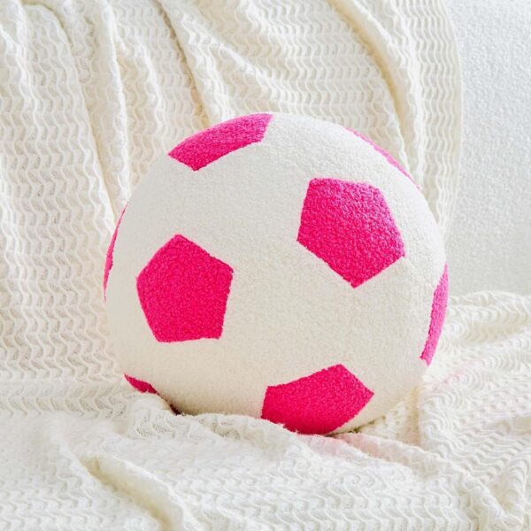 hot pink soccer ball round throw pillow plush decorative cushion for bedroom sofa couch