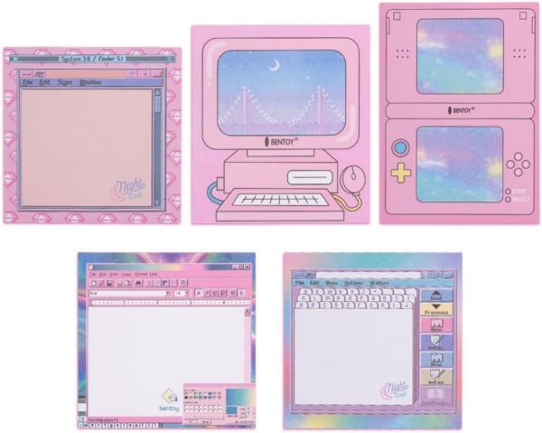 kawaii memo pads computer game shape mini planner notebook cute sticky notes set