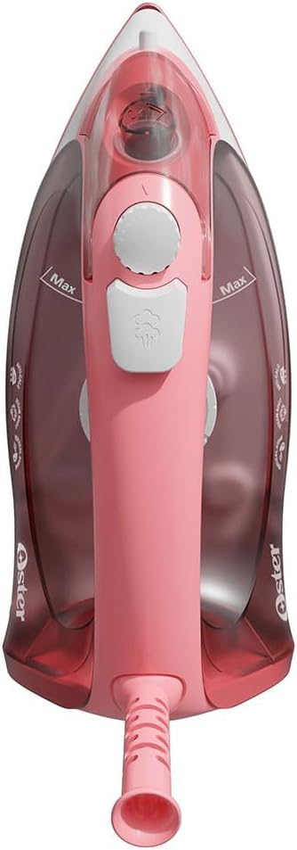 oster pink ceramic steam iron 1200w compact self cleaning