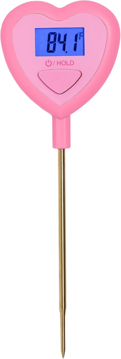 Paris Hilton pink heart shaped digital instant read cooking thermometer for baking and grilling