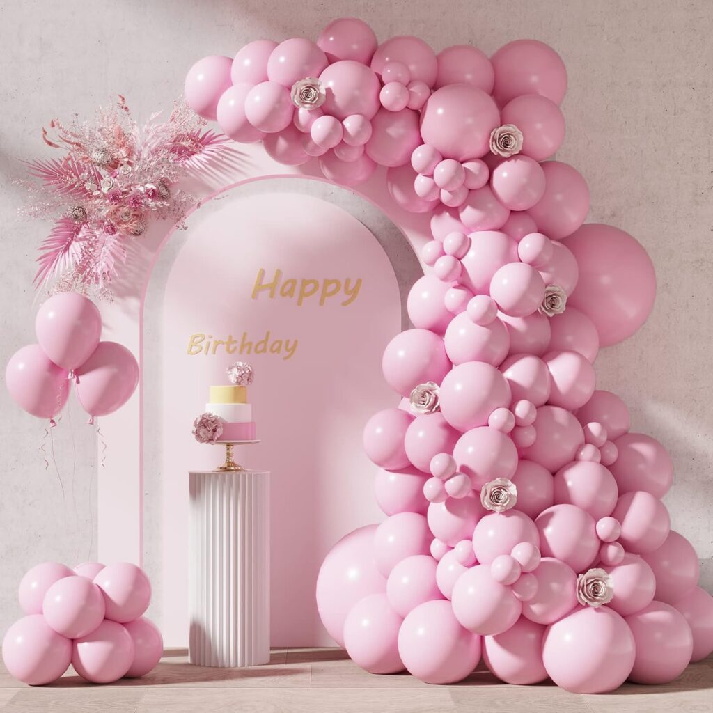 pastel pink balloons kit assorted sizes for garland arch party decorations