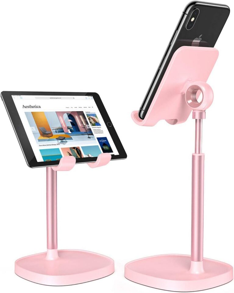 pink adjustable phone stand desk holder anti slip silicone tablet smartphone stand