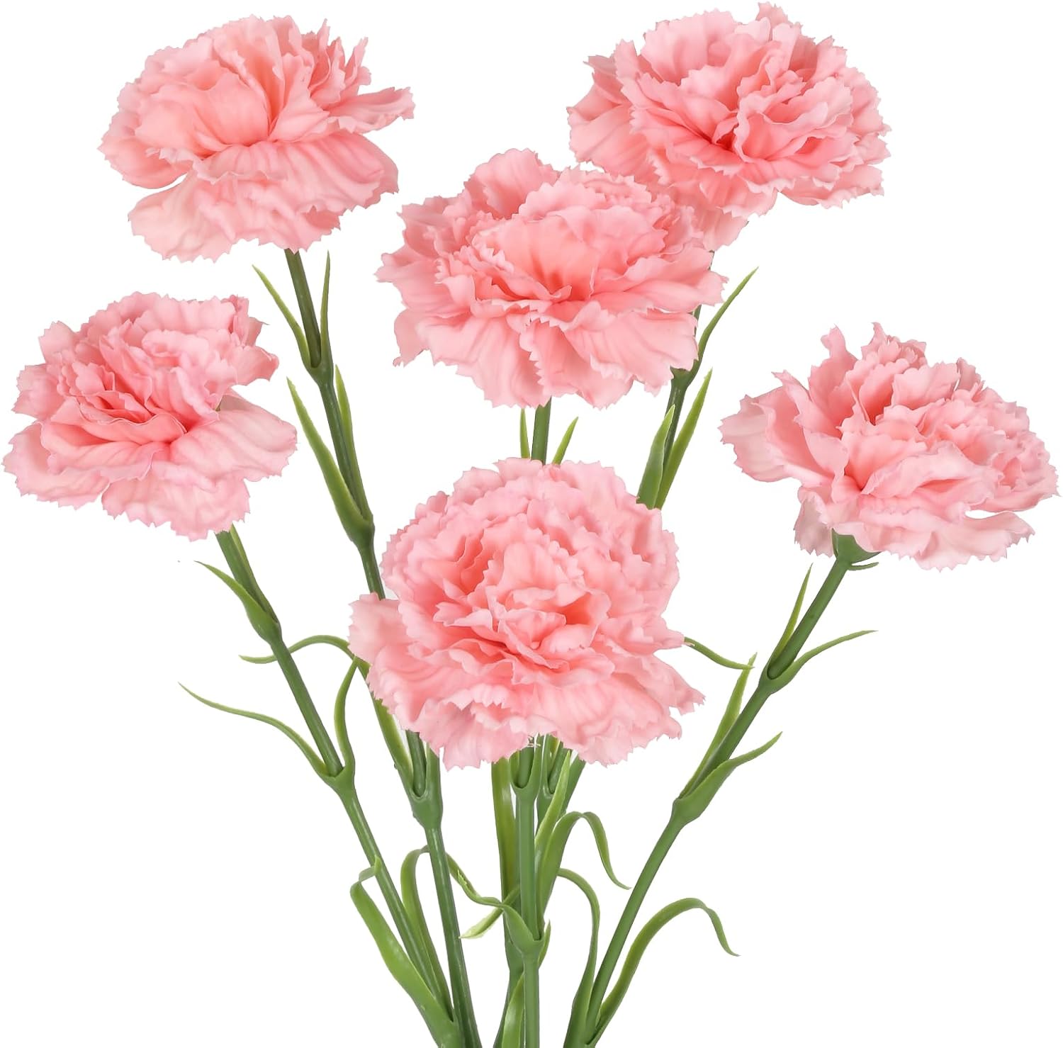 pink-artificial-carnations-real-touch-20inch-6pcs pink artificial carnations real touch silk flowers 20 inch stems bouquet
