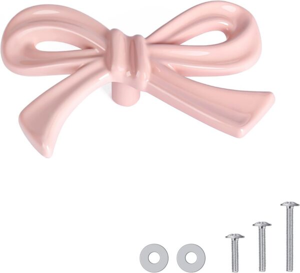 pink bow cabinet knobs zinc alloy dresser drawer pulls set of 8