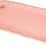 pink resin decorative tray bow design jewelry organizer vanity tray