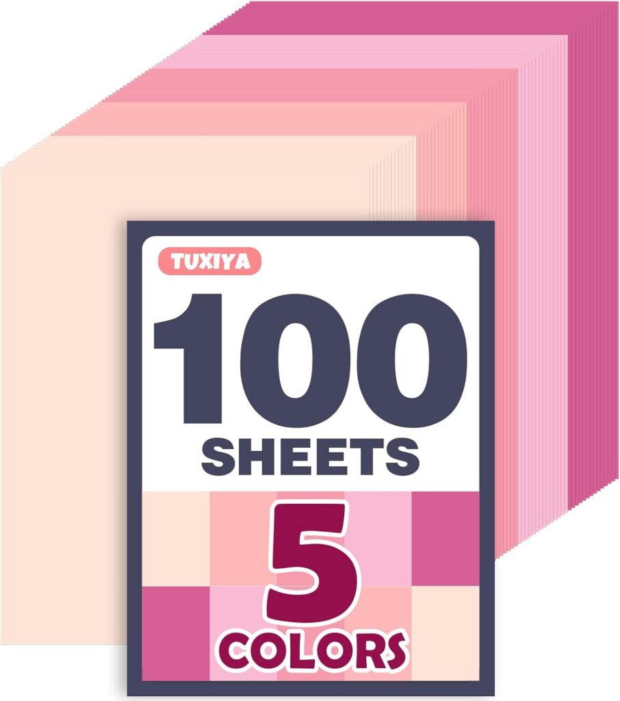 pink cardstock paper 100 sheets 5 shades 180gsm thick craft and printer paper