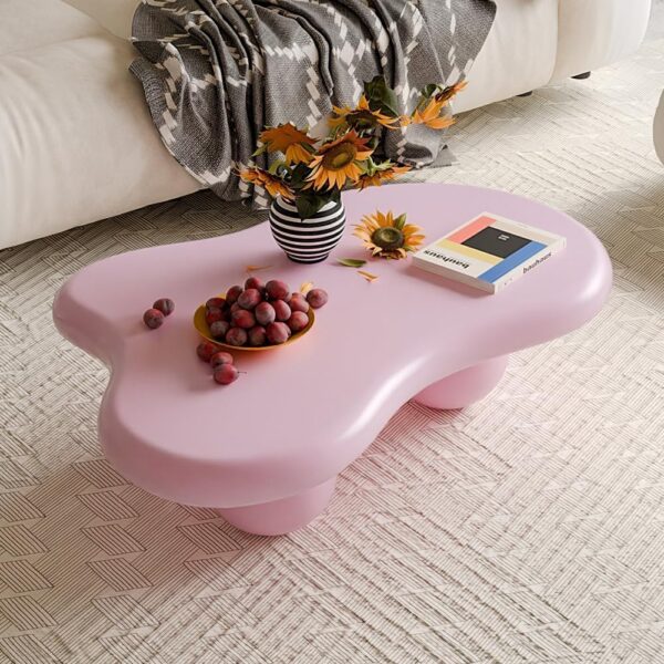 pink cloud coffee table irregular low modern living room table