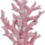 pink coral sculpture resin coastal decor tabletop ocean theme