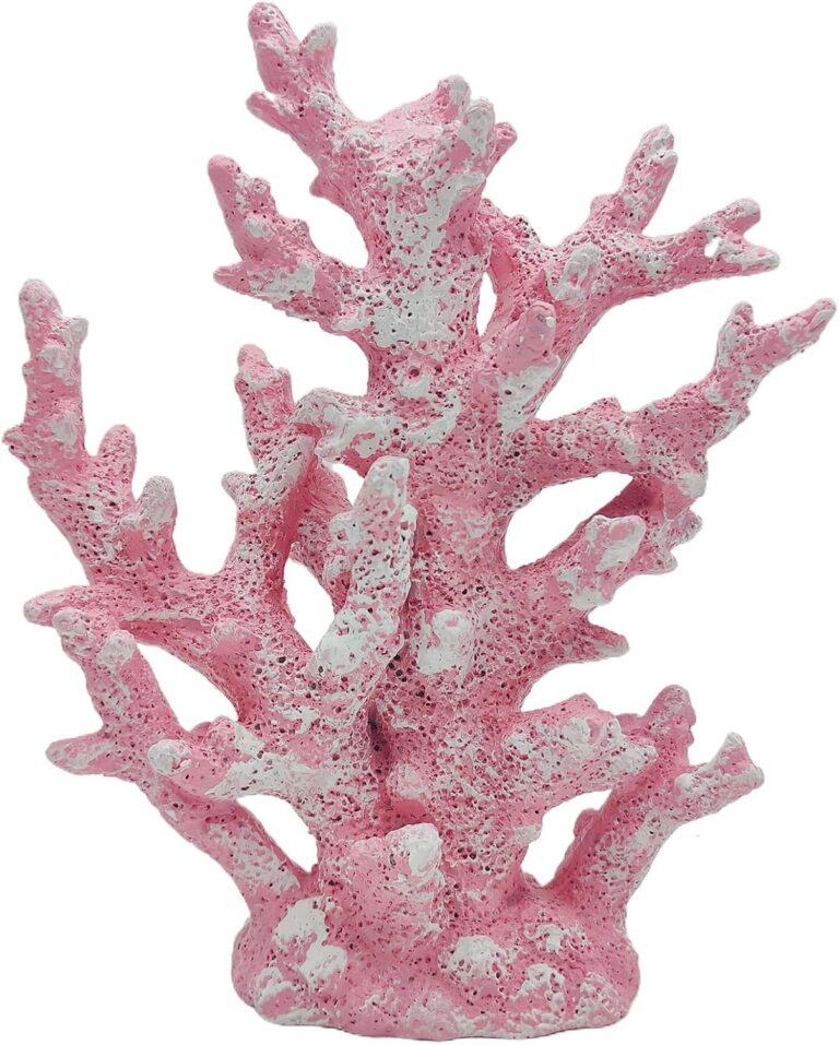 pink coral sculpture resin coastal decor tabletop ocean theme