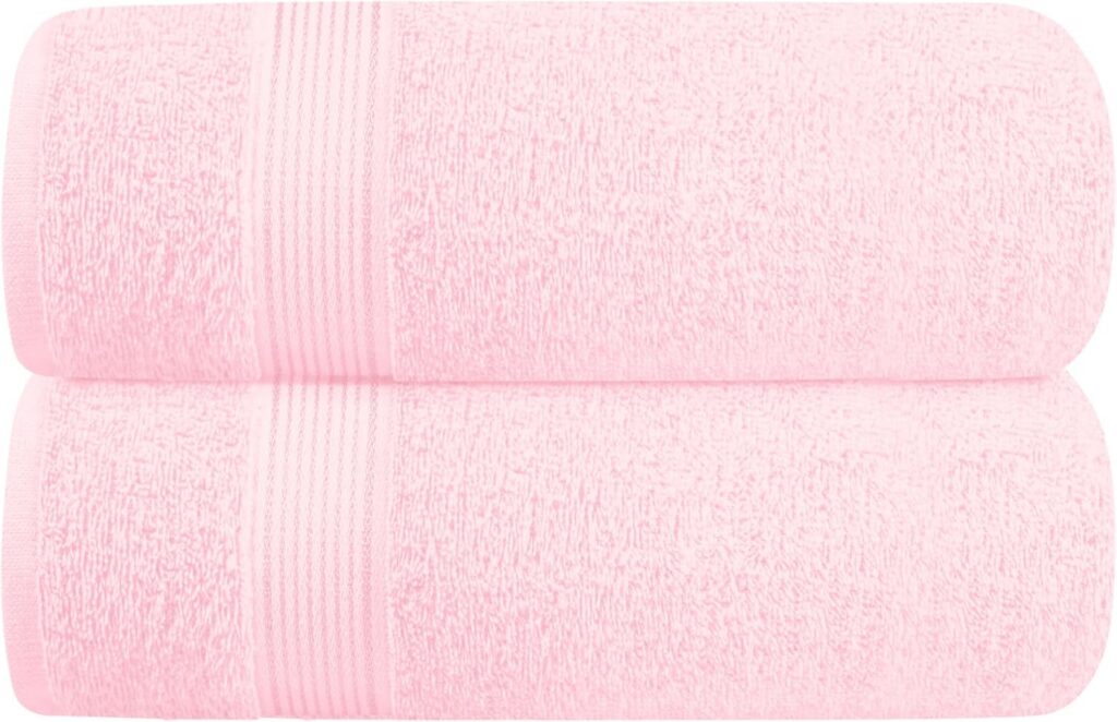 pink cotton bath towels 2 pack large lightweight quick dry bathroom towels