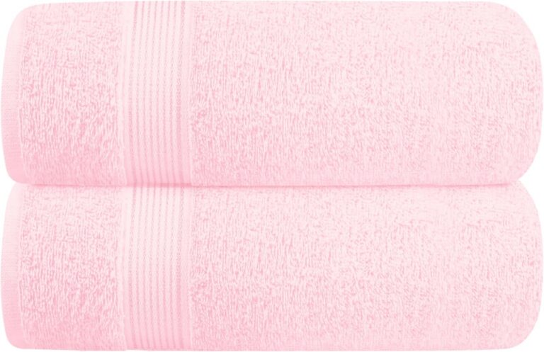pink cotton bath towels 2 pack large lightweight quick dry bathroom towels