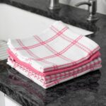 pink cotton waffle dish cloths 4 pack highly absorbent kitchen towels