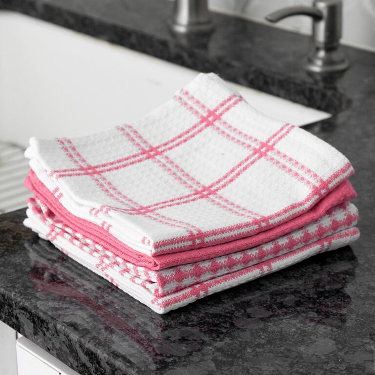 pink cotton waffle dish cloths 4 pack highly absorbent kitchen towels