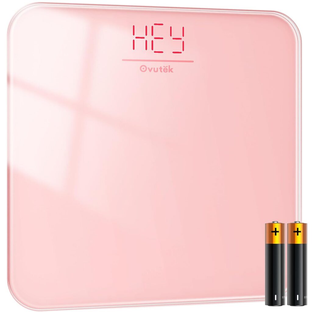 pink digital bathroom scale tempered glass led display weight scale