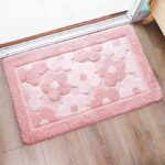 pink flower bath mat microfiber non slip rug 20x32 bathroom carpet