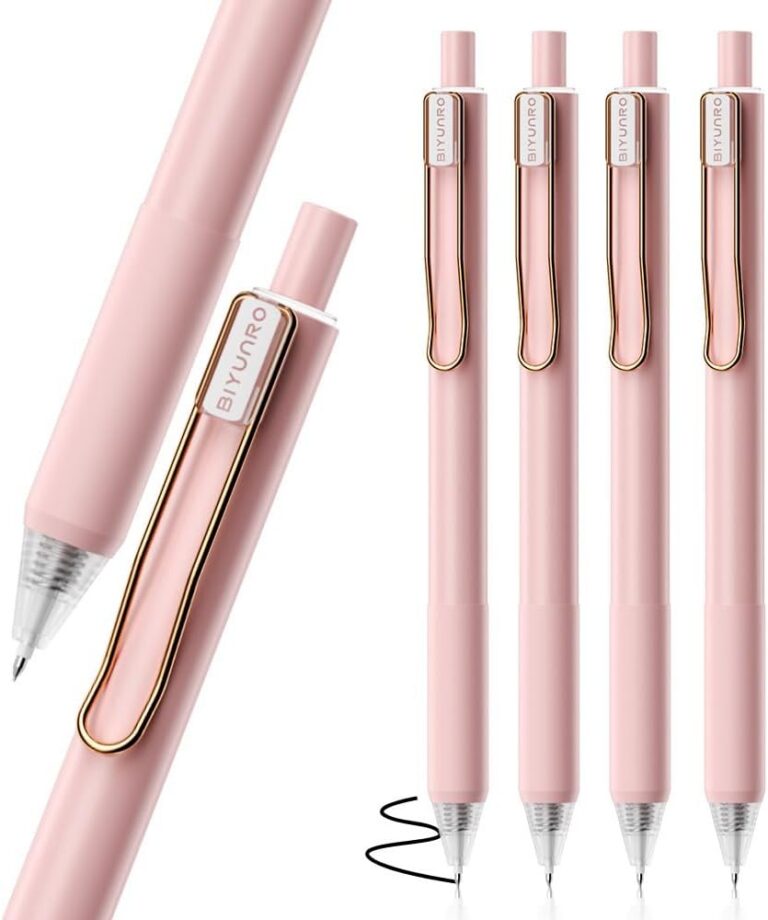 pink gel pens black ink fine point quick dry office school stationery set