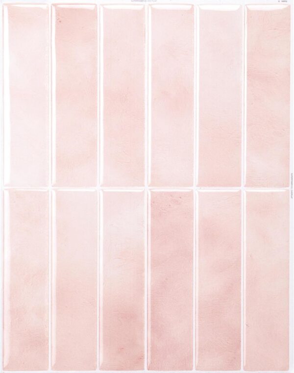 pink geometric peel and stick backsplash tiles glossy 3D adhesive wall sheets