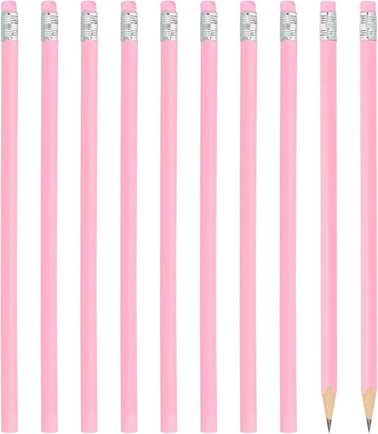 pink wooden graphite pencils with eraser 24 pack HB pencils