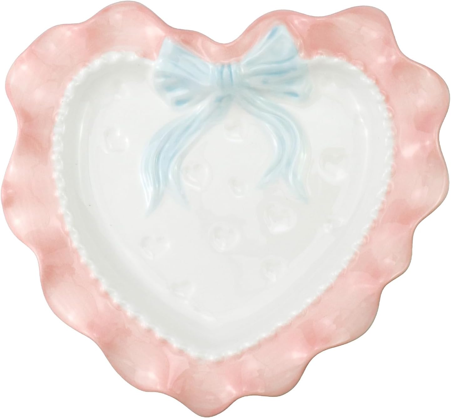 pink-heart-ceramic-plate-lace-edge-dessert-dish pink heart shaped ceramic plate with lace edge dessert dish