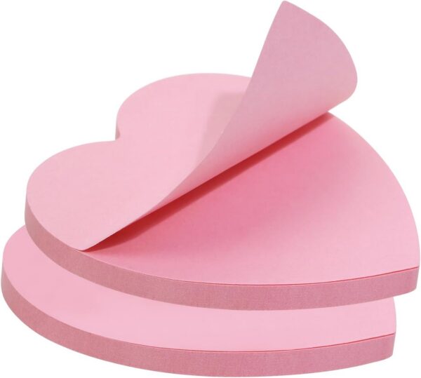 pink heart shaped sticky notes self stick memo pads office school stationery
