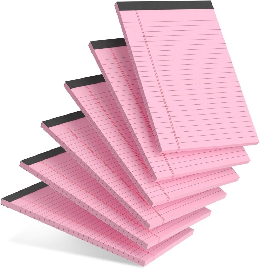 pink college ruled legal pads small perforated note pad set for note taking and planning