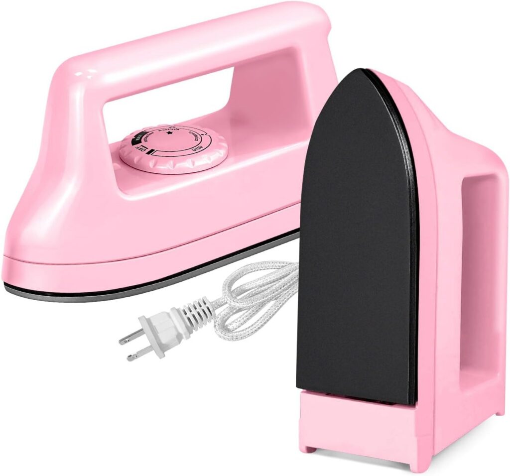 pink mini craft iron heat press small travel iron quilting sewing