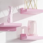 pink mini floating shelves solid wood wall shelves 5 inch set of 3