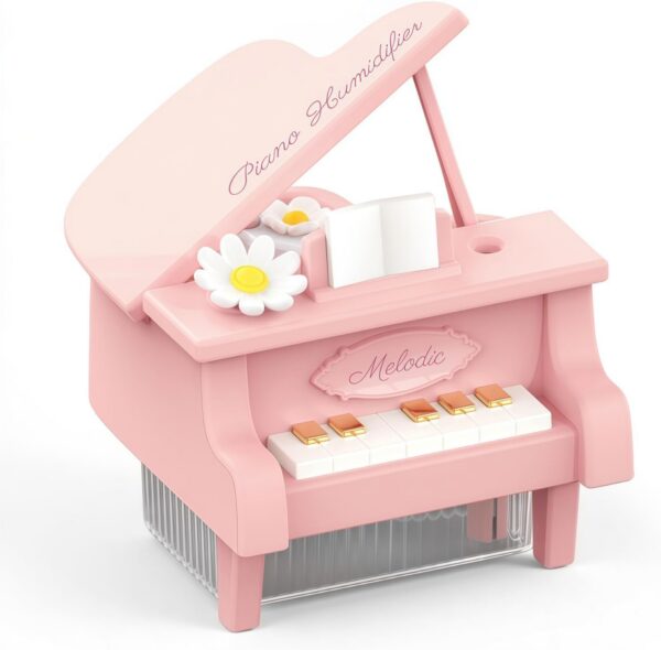 pink piano mini humidifier 350ml rechargeable cool mist led night light portable