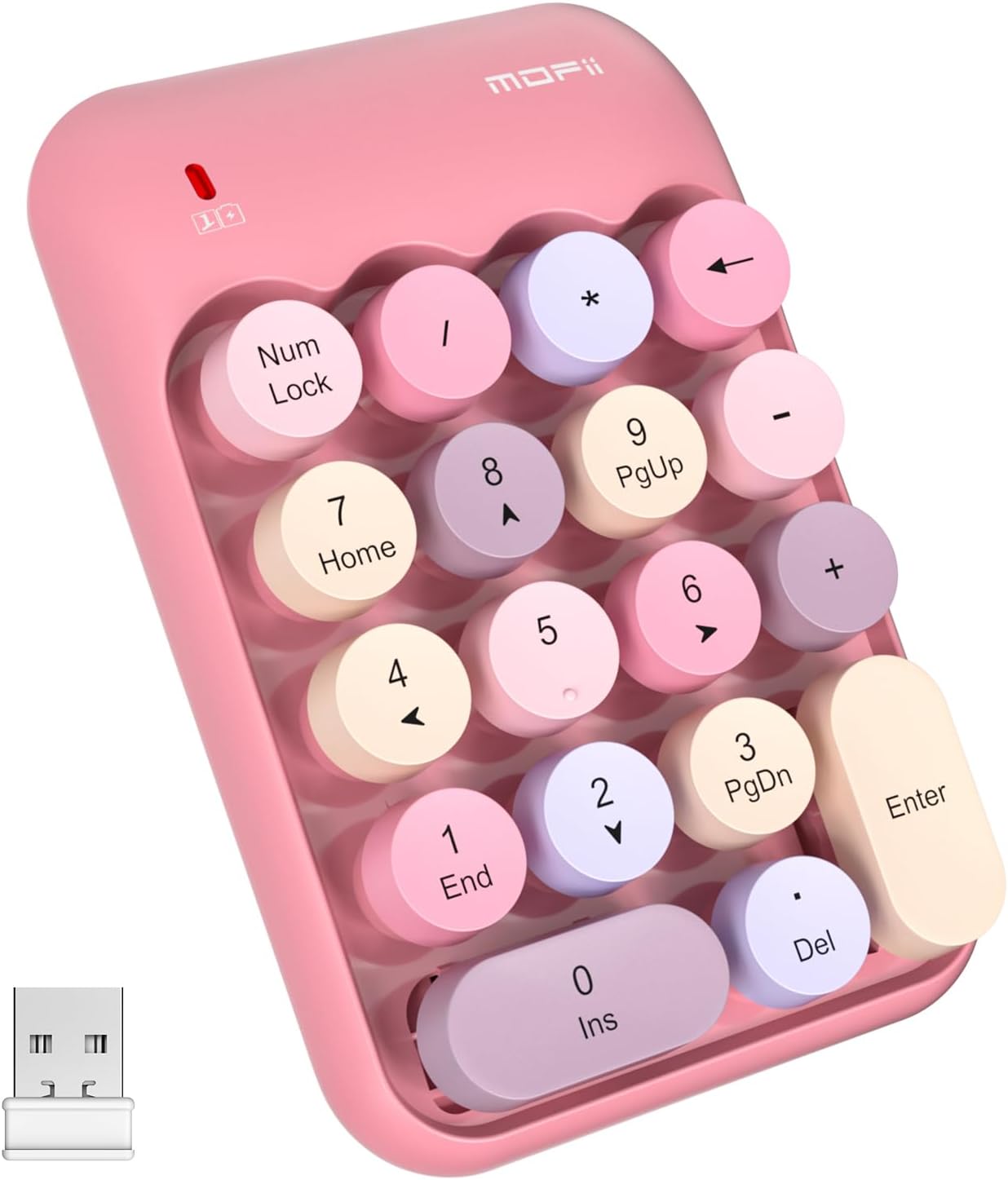 pink-purple-wireless-numeric-keypad-round-keys-mofii pink and purple wireless numeric keypad round keys usb 2.4g portable number pad