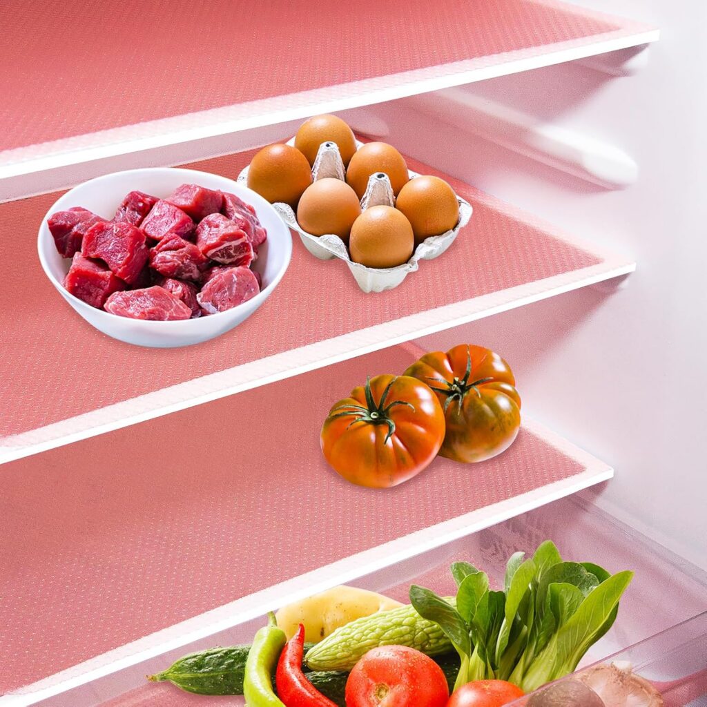 pink refrigerator liners washable EVA shelf mats for fridge cabinet drawer 10 pieces