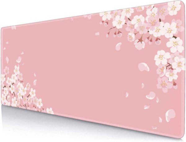 pink cherry blossom desk mat large gaming mouse pad sakura floral non slip