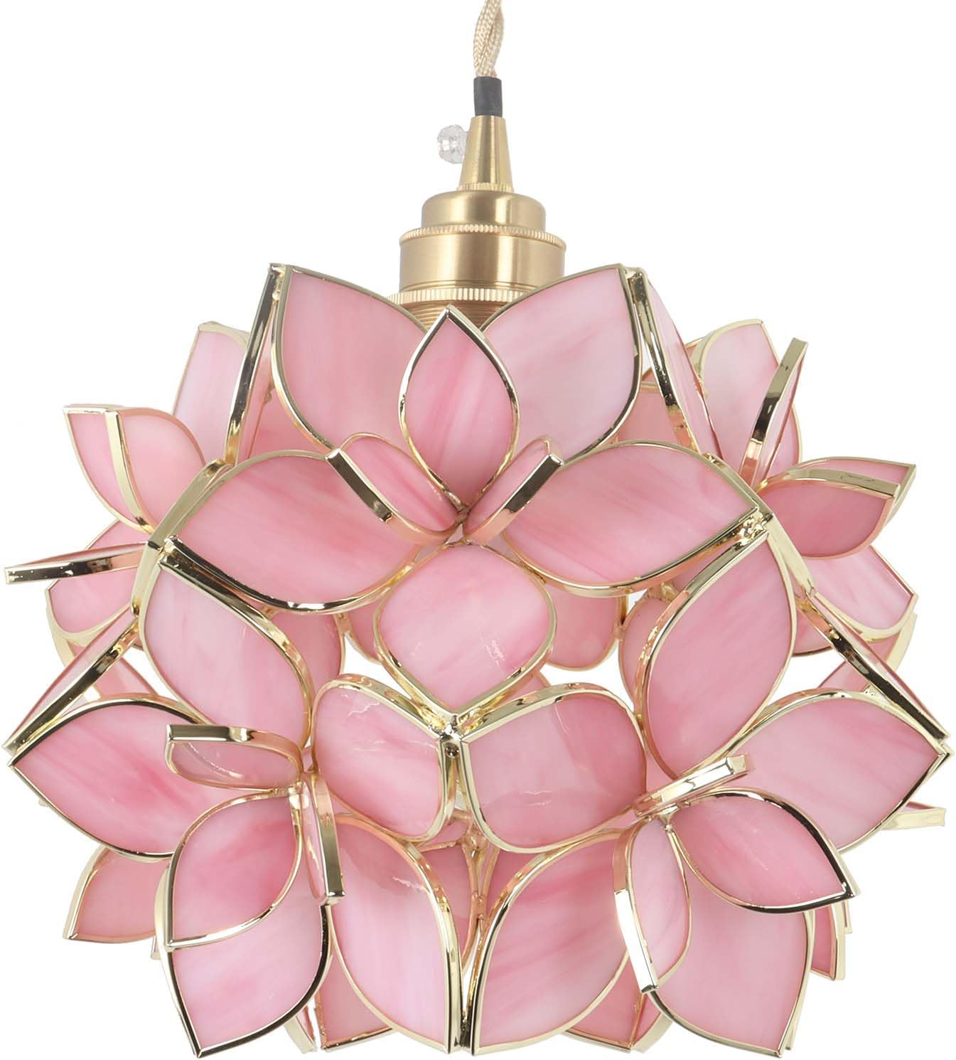 pink-tiffany-stained-glass-pendant-light-petal pink tiffany stained glass pendant light petal lampshade