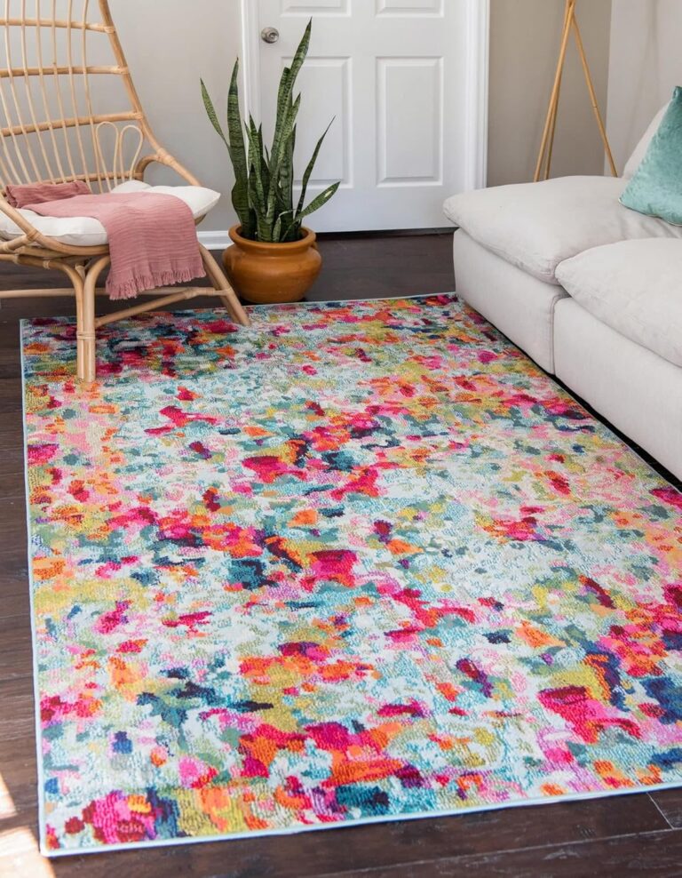abstract multi pink blue champagne area rug with modern colorful design for bedroom living room office