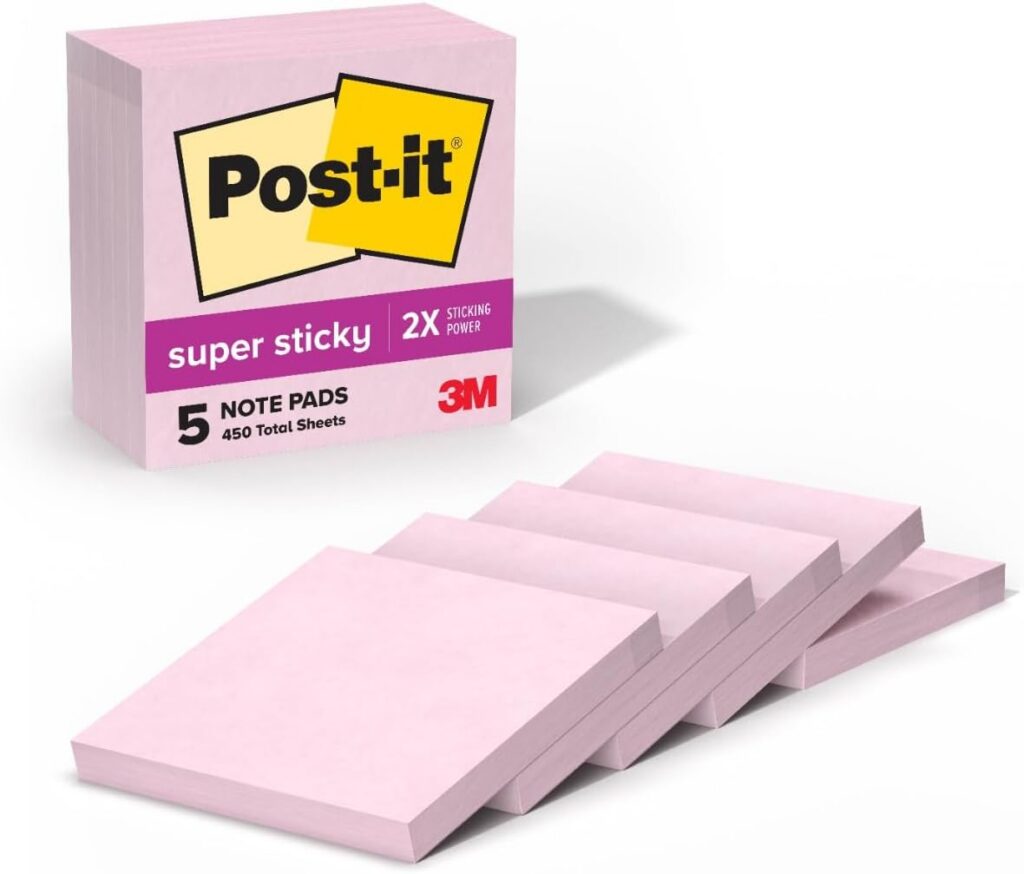 pink salt post it super sticky notes 3x3 office school memo pads