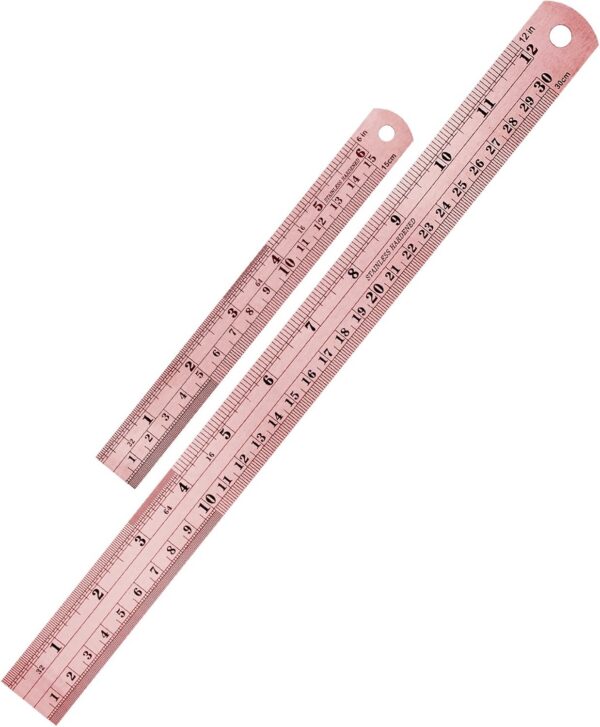 rose gold stainless steel rulers set 6 inch and 12 inch office school supplies