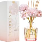sandalwood rose reed diffuser pink flower set 8 sticks home fragrance