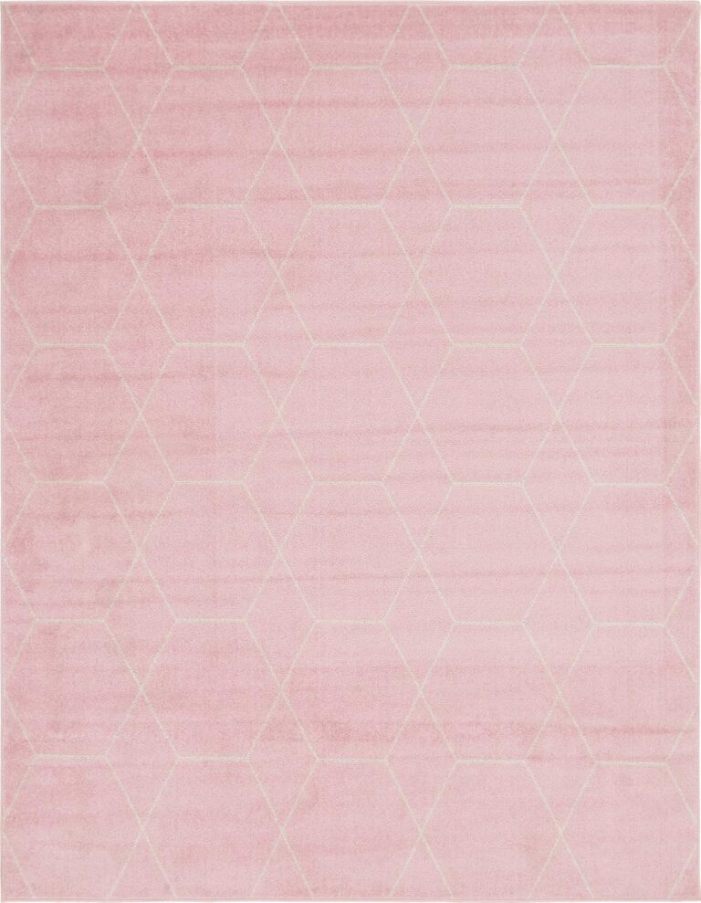 light pink ivory geometric trellis area rug large washable style living room bedroom rug 8x10