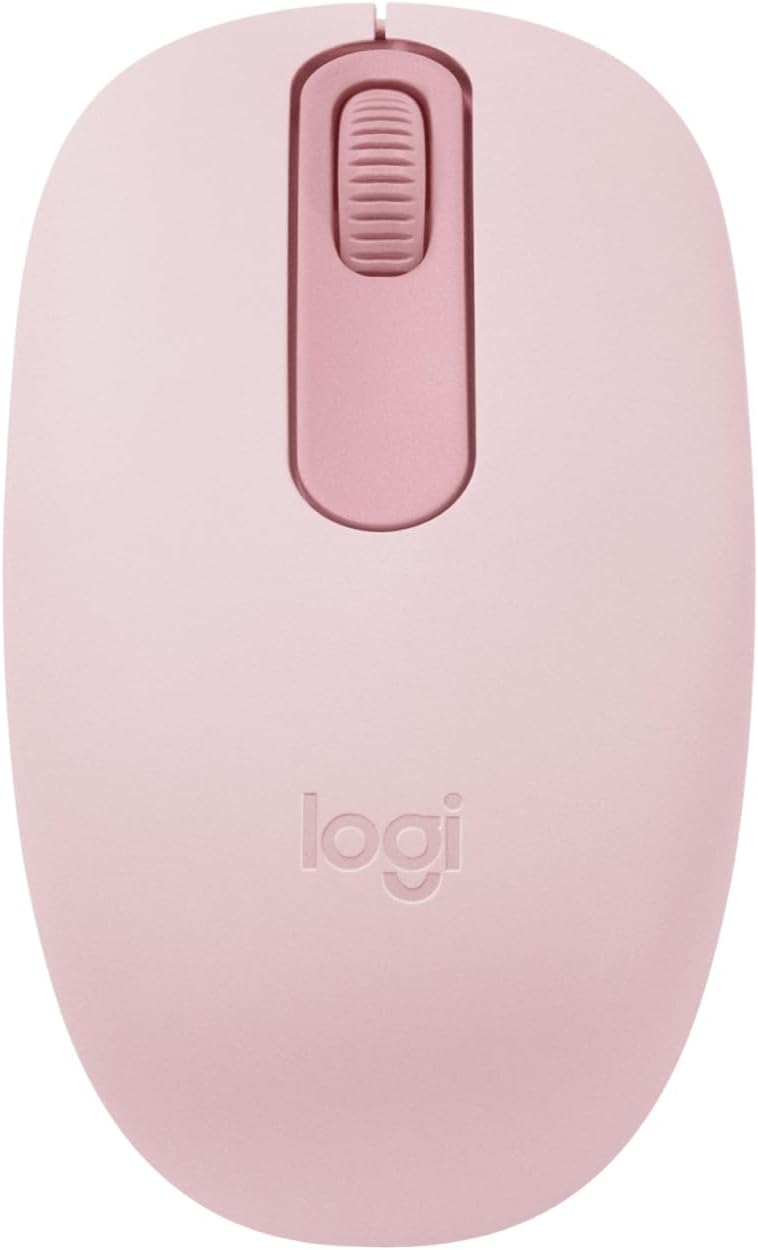 Logitech M196 rose pink bluetooth wireless mouse with compact portable ergonomic design for laptops and tablets